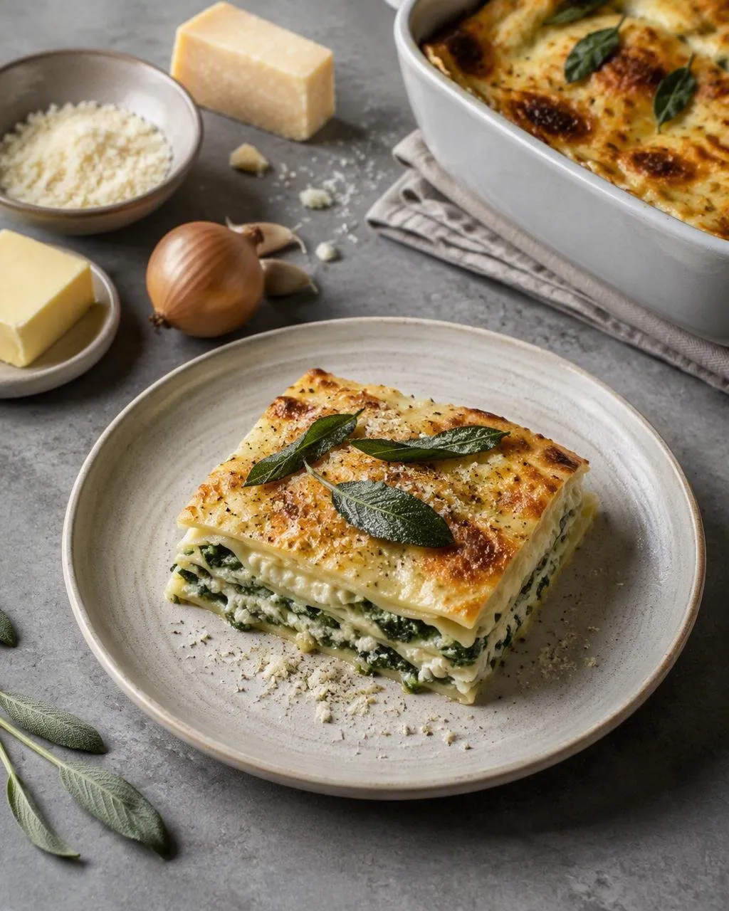 Spenatlasagne med ricotta