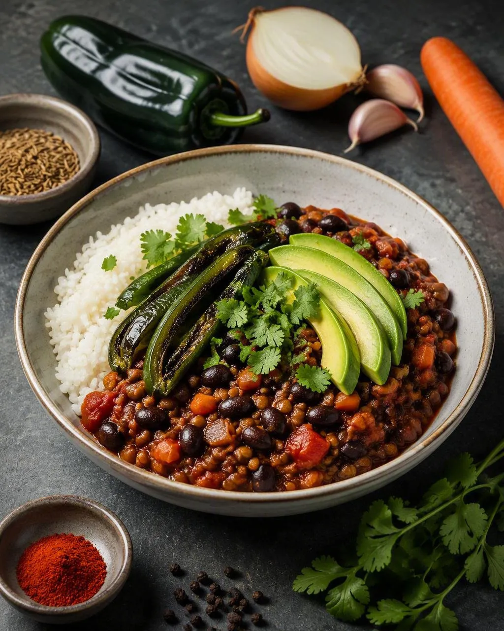 Burrito bowl med chili sin carne