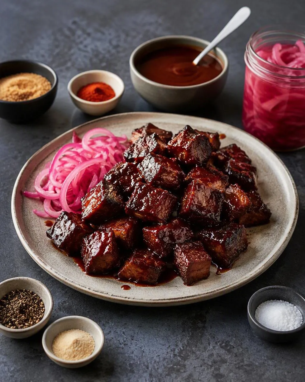 Burnt ends med BBQ-glaze