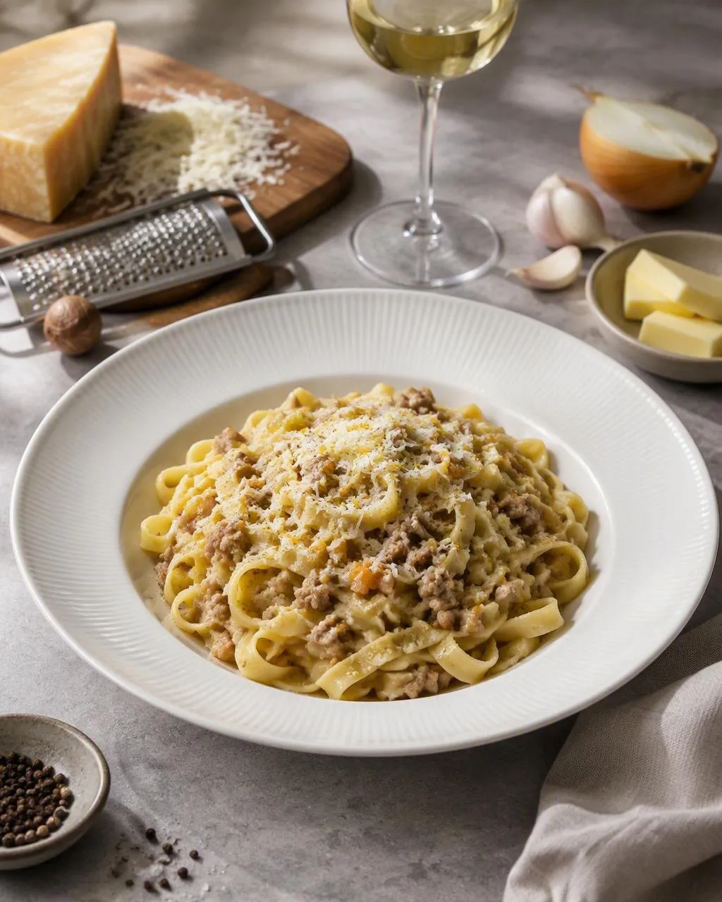 Tagliatelle al ragù bianco