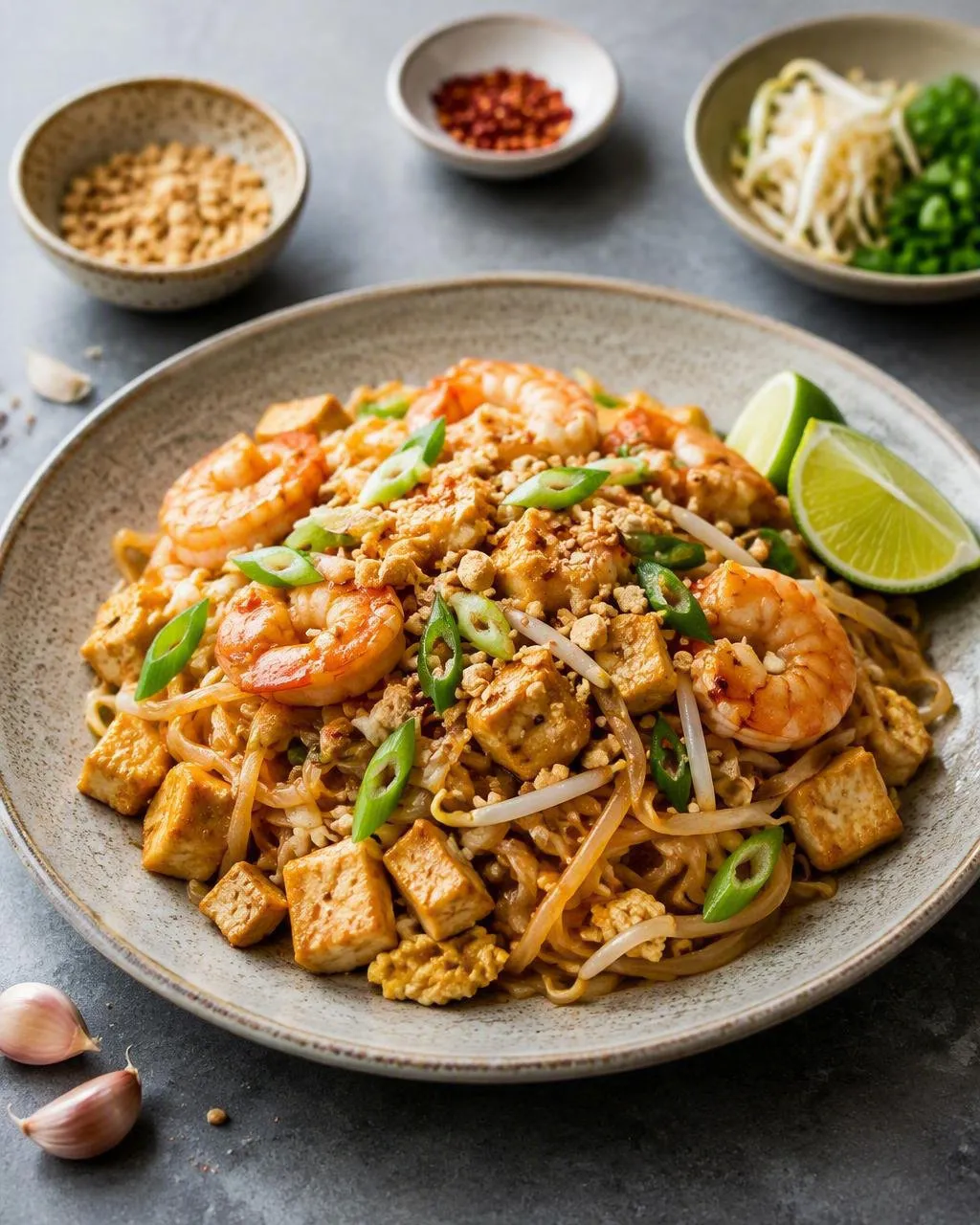 Pad thai med räkor