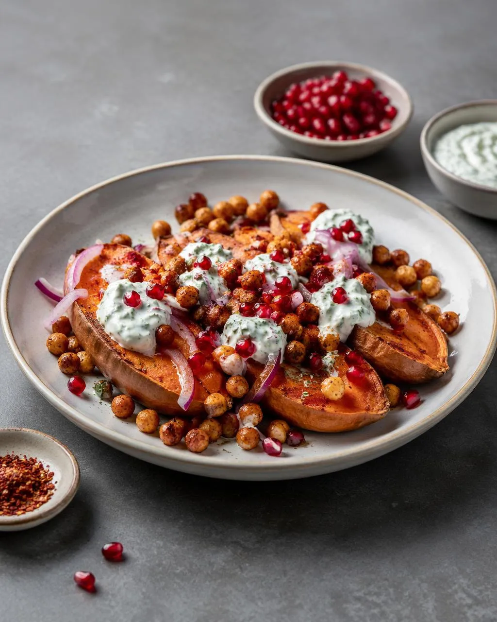 Sötpotatis med masalakryddade kikärtor