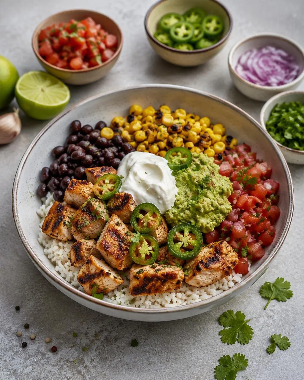 Burrito bowl med kyckling