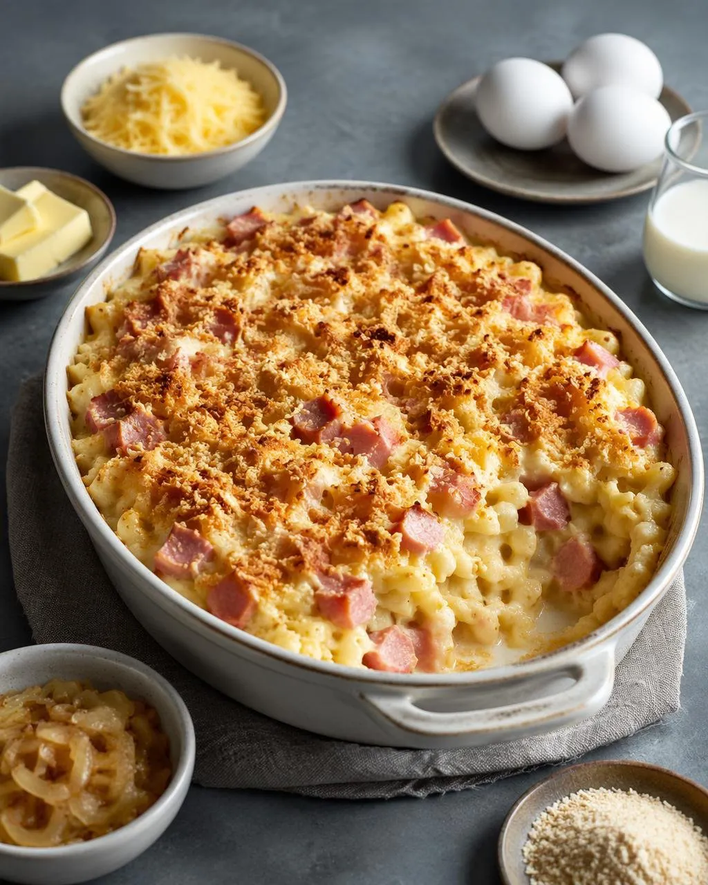 Falukorvsgratäng med makaroner