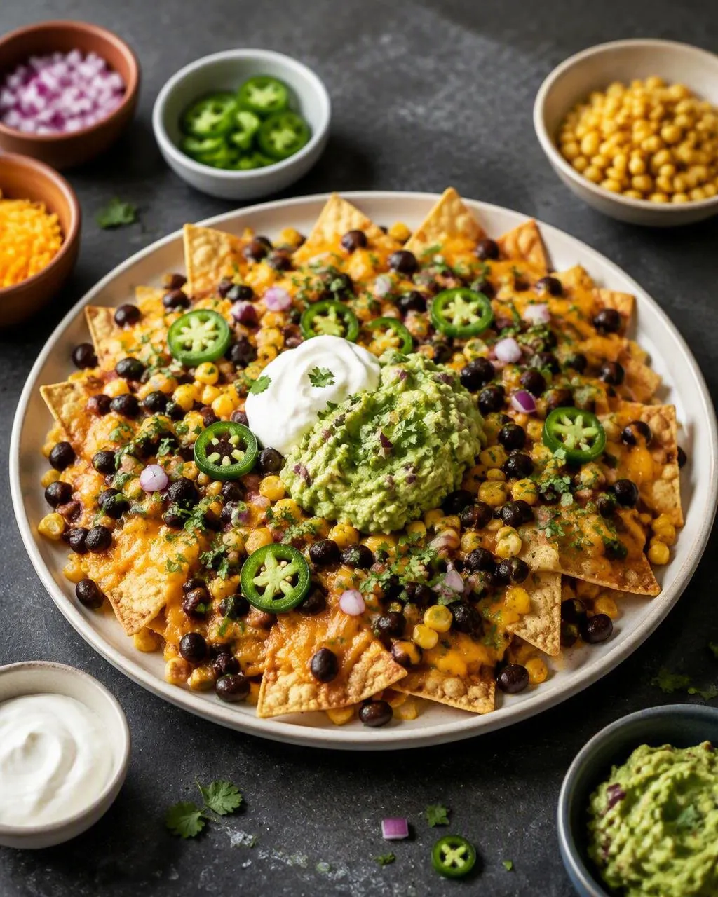 Vegetariska nachos med bönor