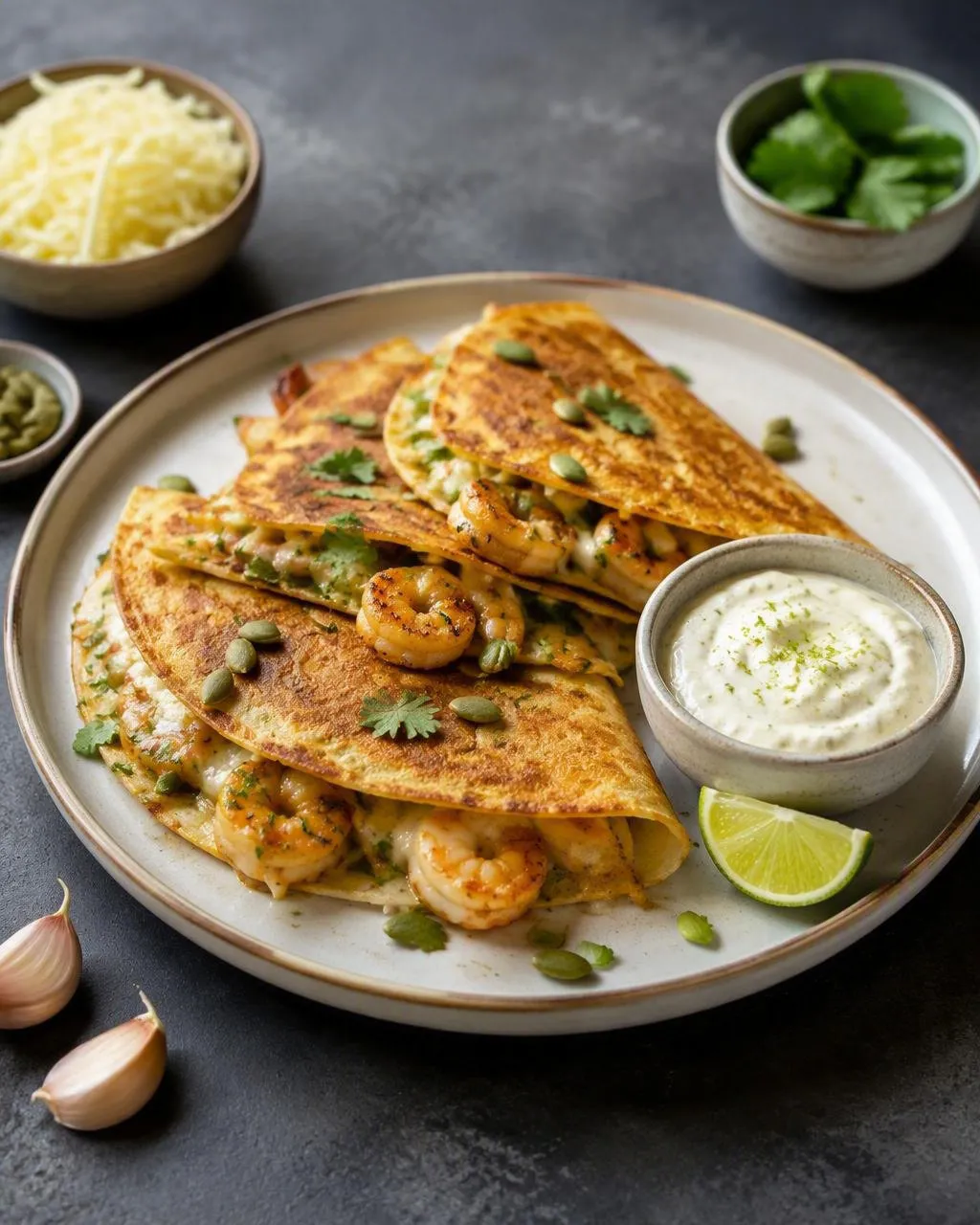 Quesadilla med räkor