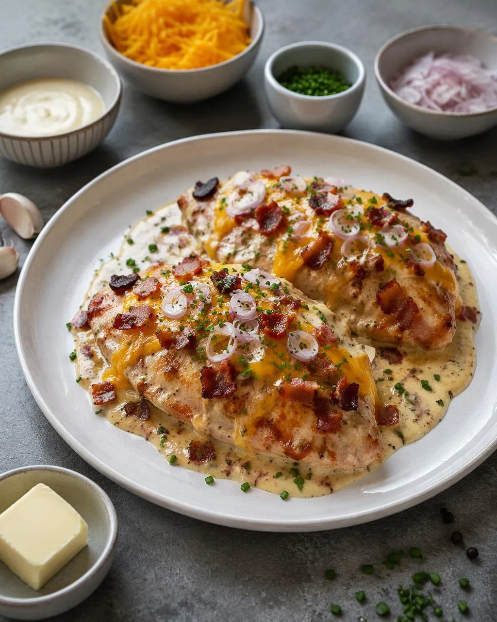Ranch-bakad kyckling med bacon och cheddar