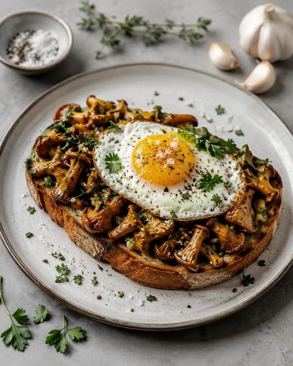 Kantarelltoast med timjan