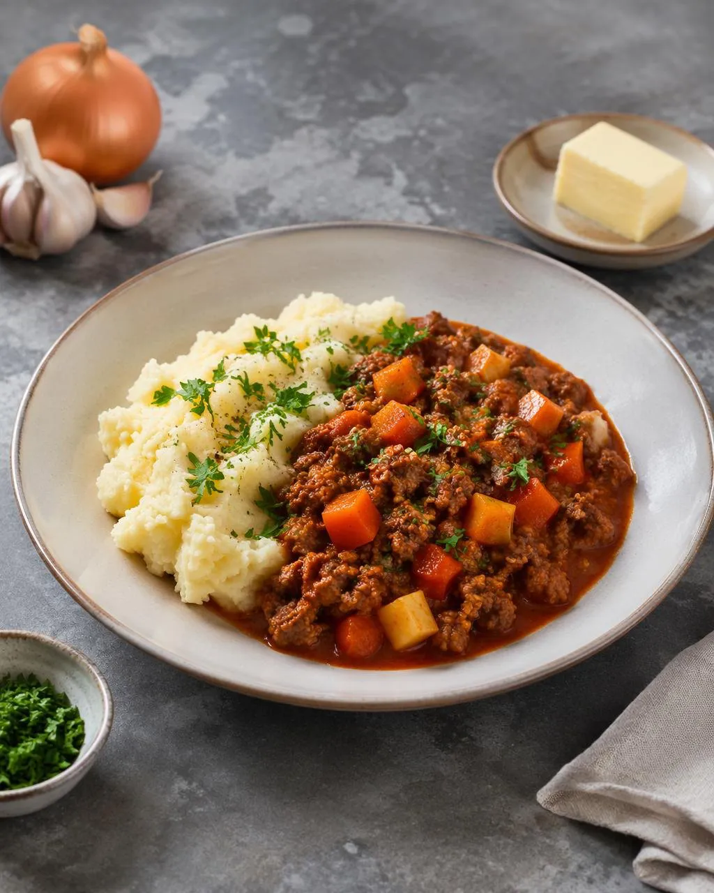 Köttfärsgryta med rotfrukter och timjan