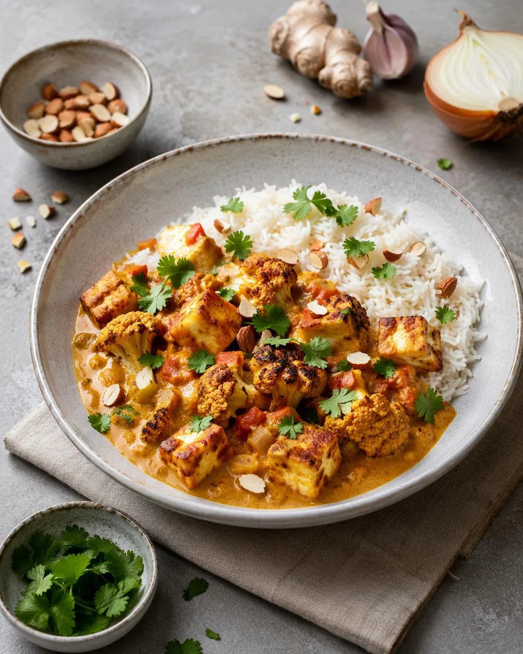 Currygryta med halloumi och blomkål