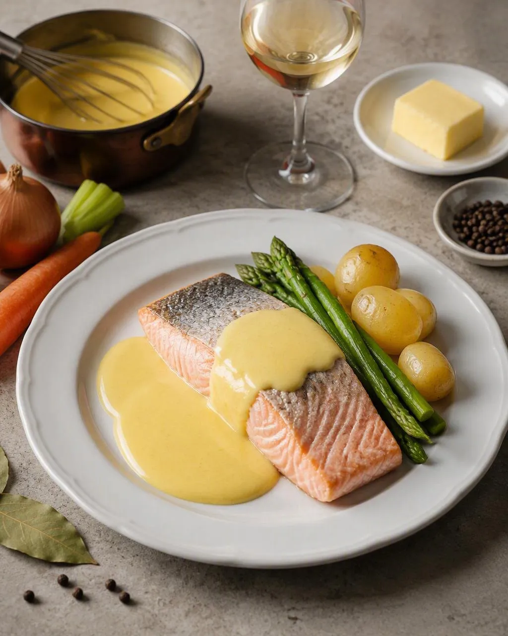 Pocherad lax med hollandaisesås