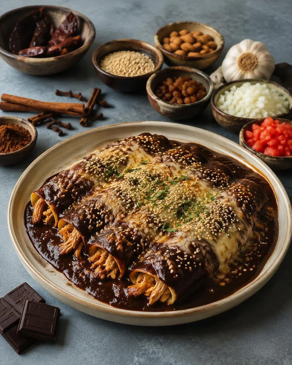 Enchiladas mole med kyckling