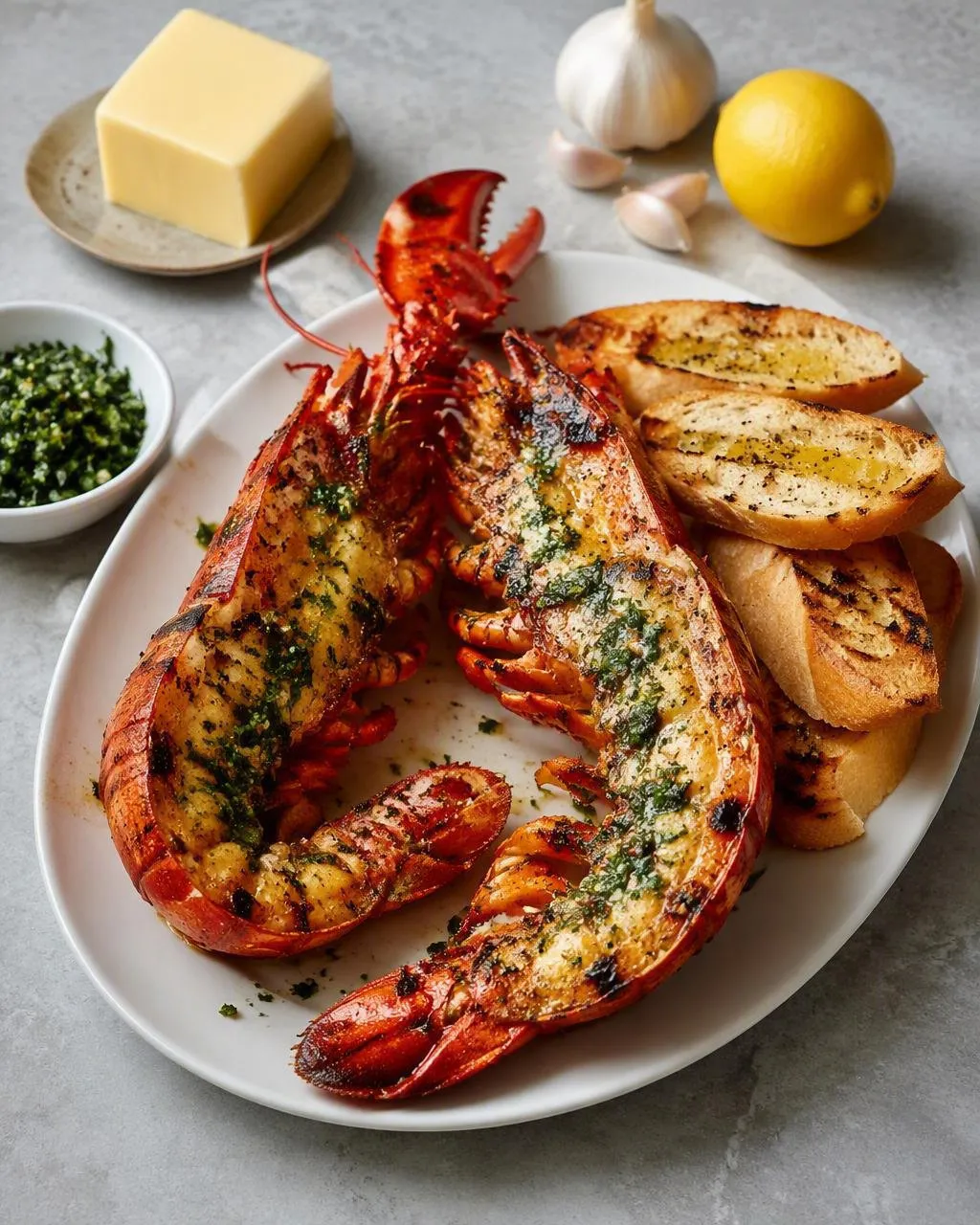 Grillad hummer med vitlökssmör