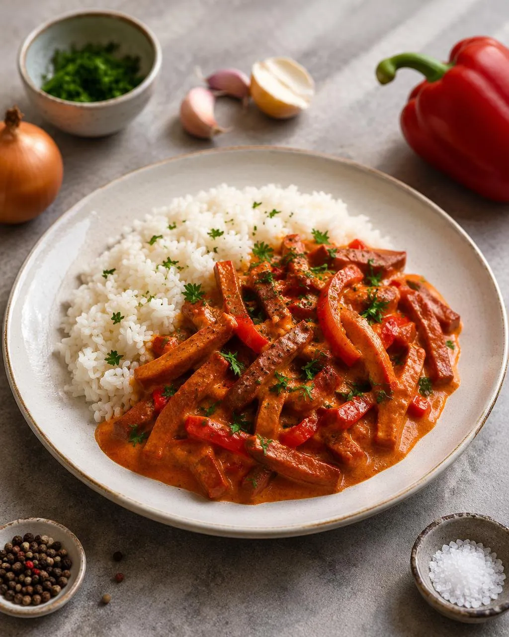 Korv stroganoff med chorizo
