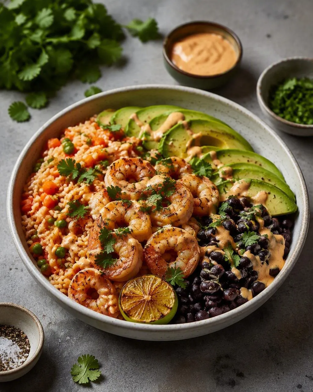 Burrito bowl med räkor