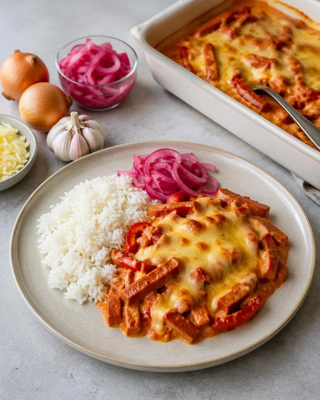 Falukorv stroganoff i ugn