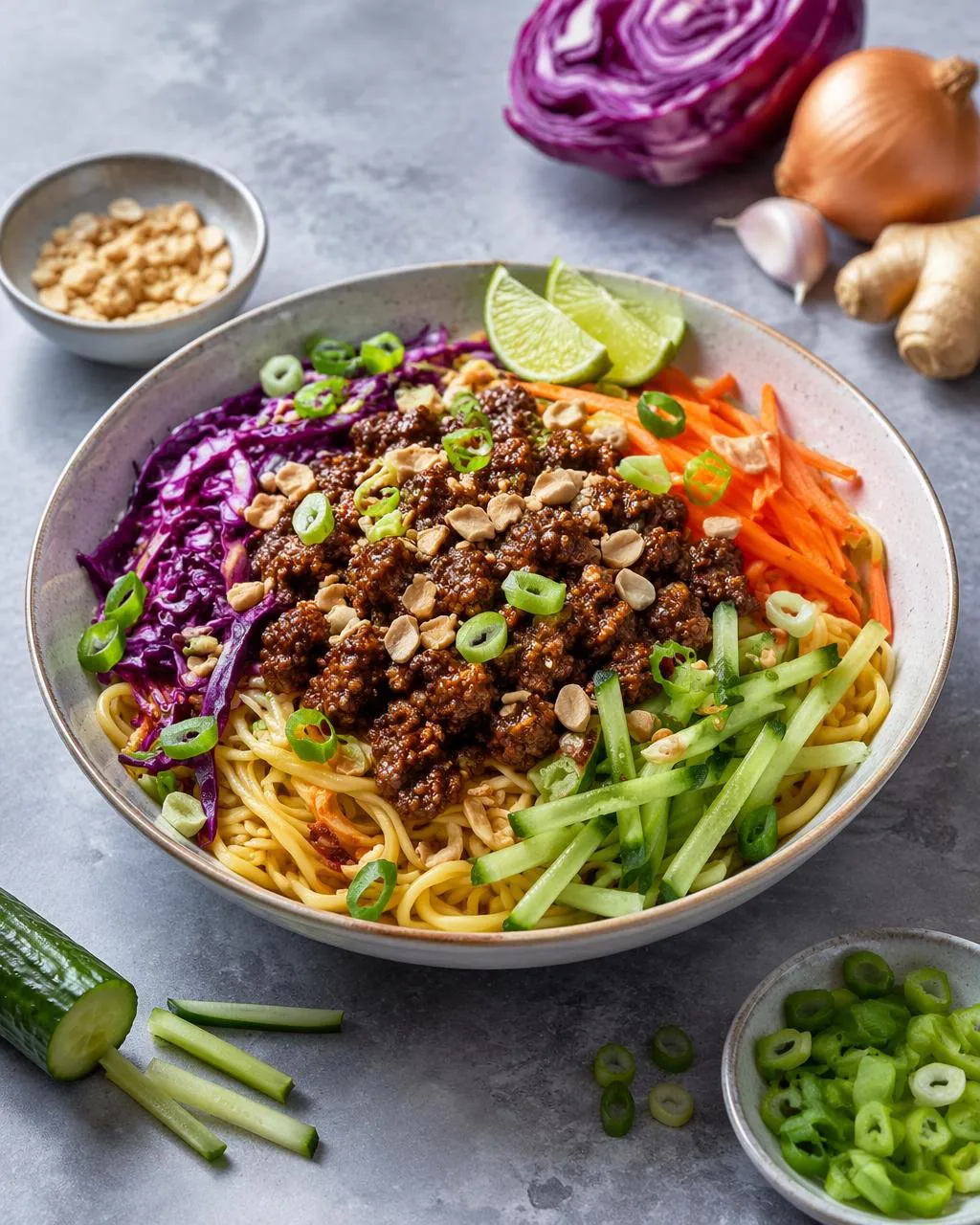 Asiatisk nudelsallad med hoisinfärs