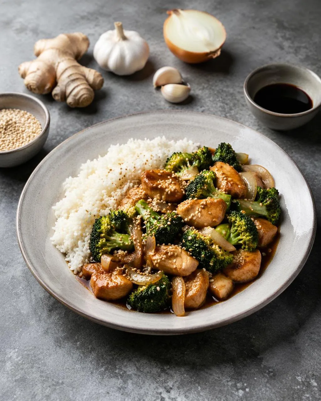 Kyckling- och broccoliwok