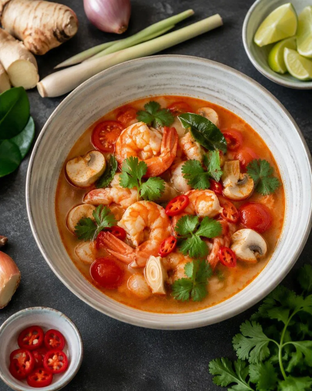 Tom yum med räkor
