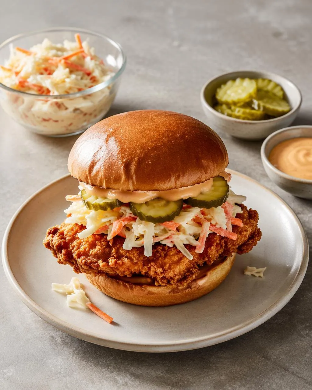 Krispig kycklingburgare med slaw