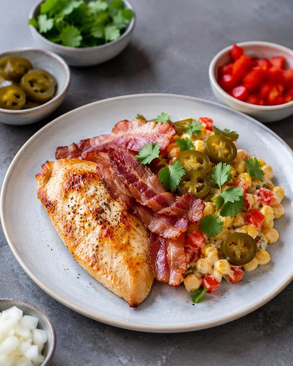 Kyckling med bacon och majsröra