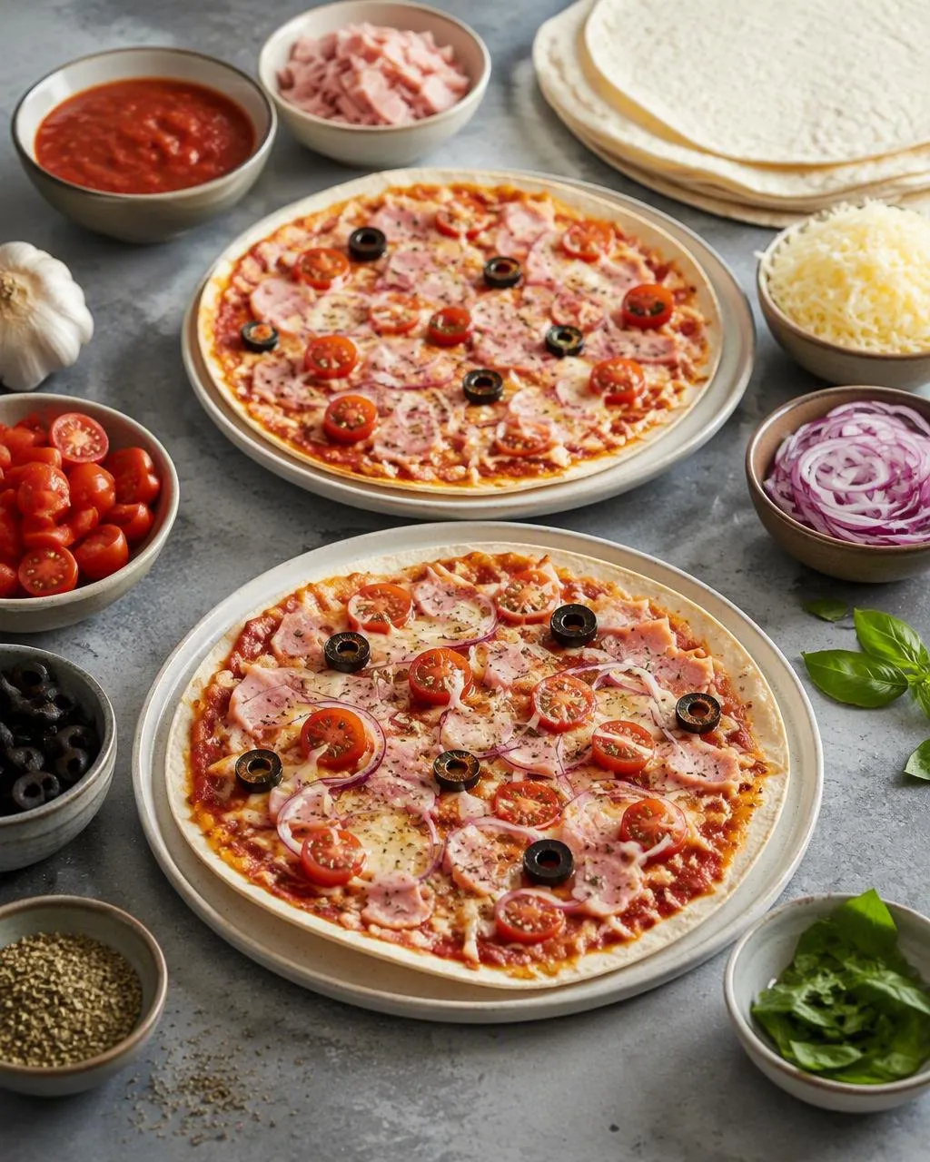 Tortillapizzor att toppa själv