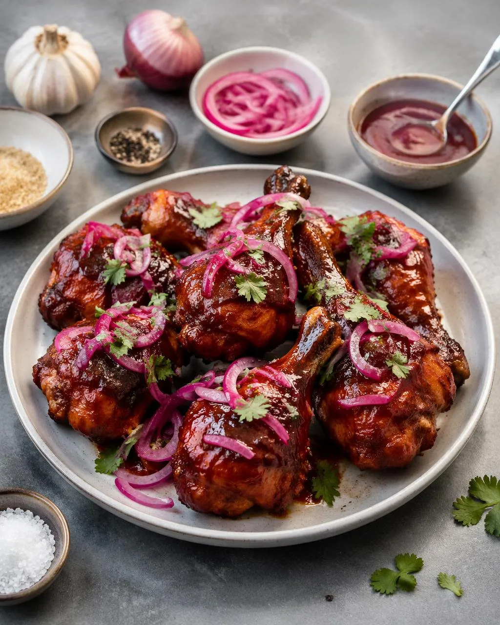 Ugnsbakade kycklingklubbor med BBQ-glaze
