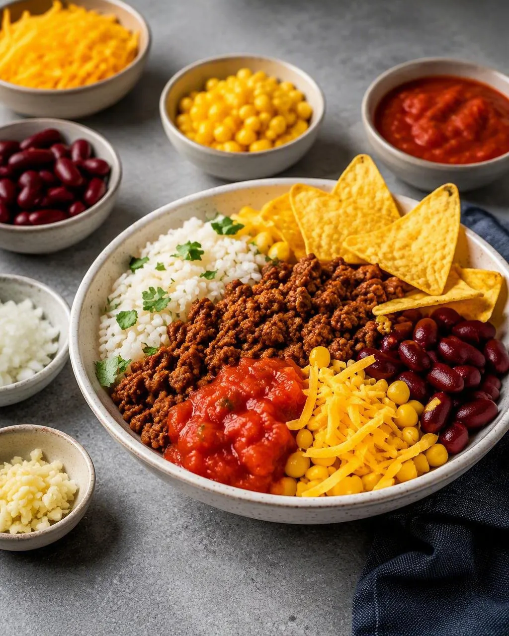 Taco bowl med nötfärs