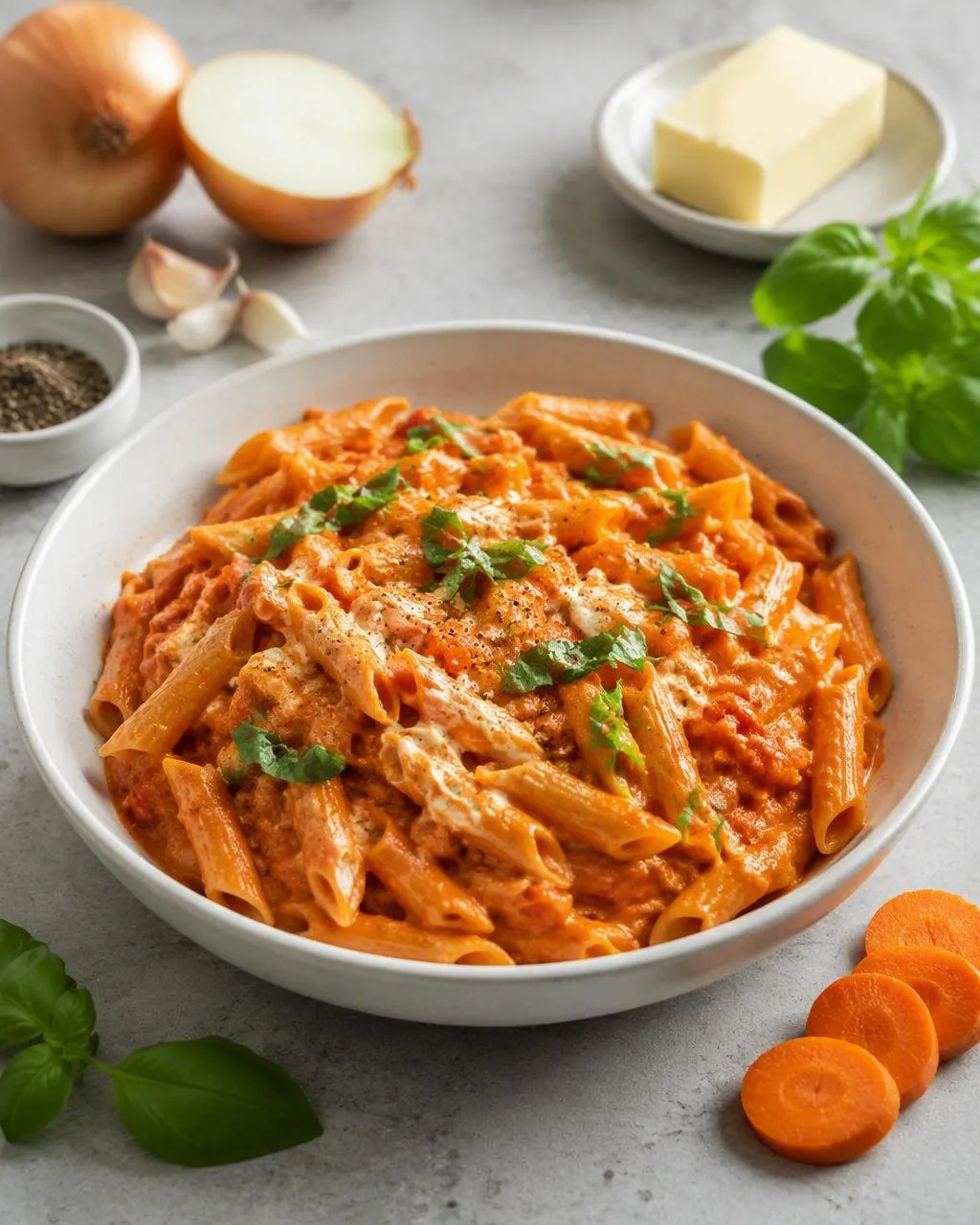 Krämig tomatpasta med färskost