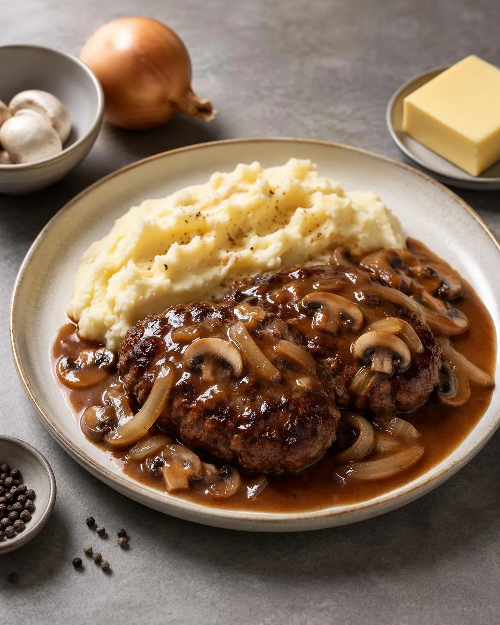 Salisbury steak med löksås