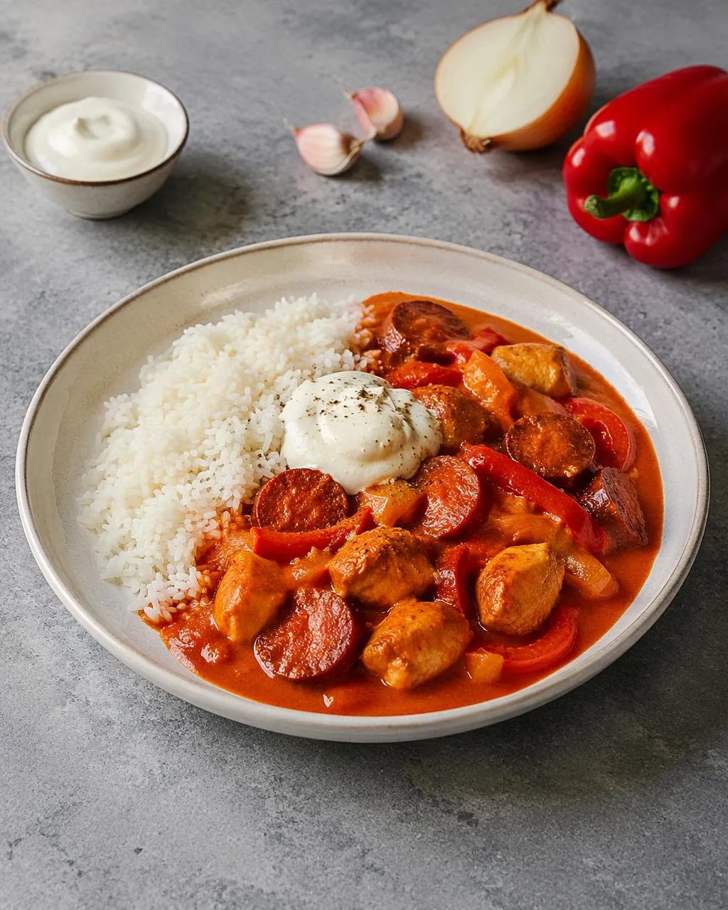 Kyckling- och chorizogryta