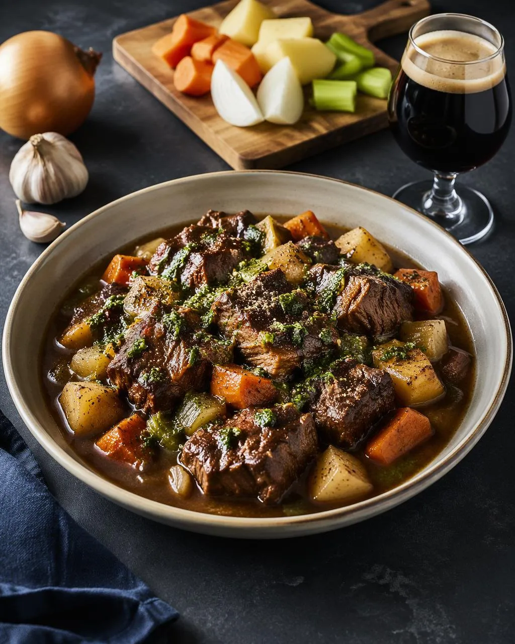 Beef brisket-gryta i öl