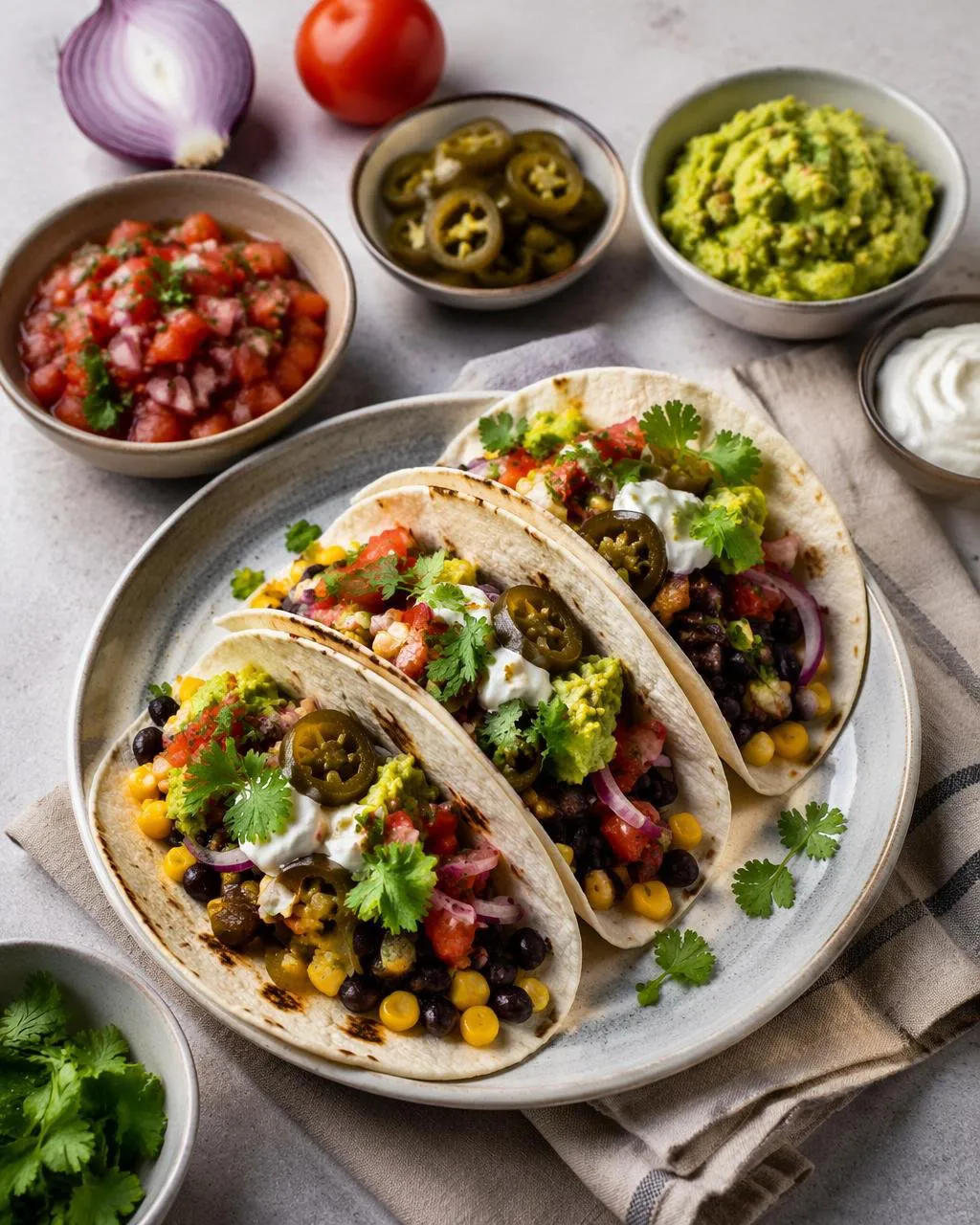 Vego-tacos med svarta bönor