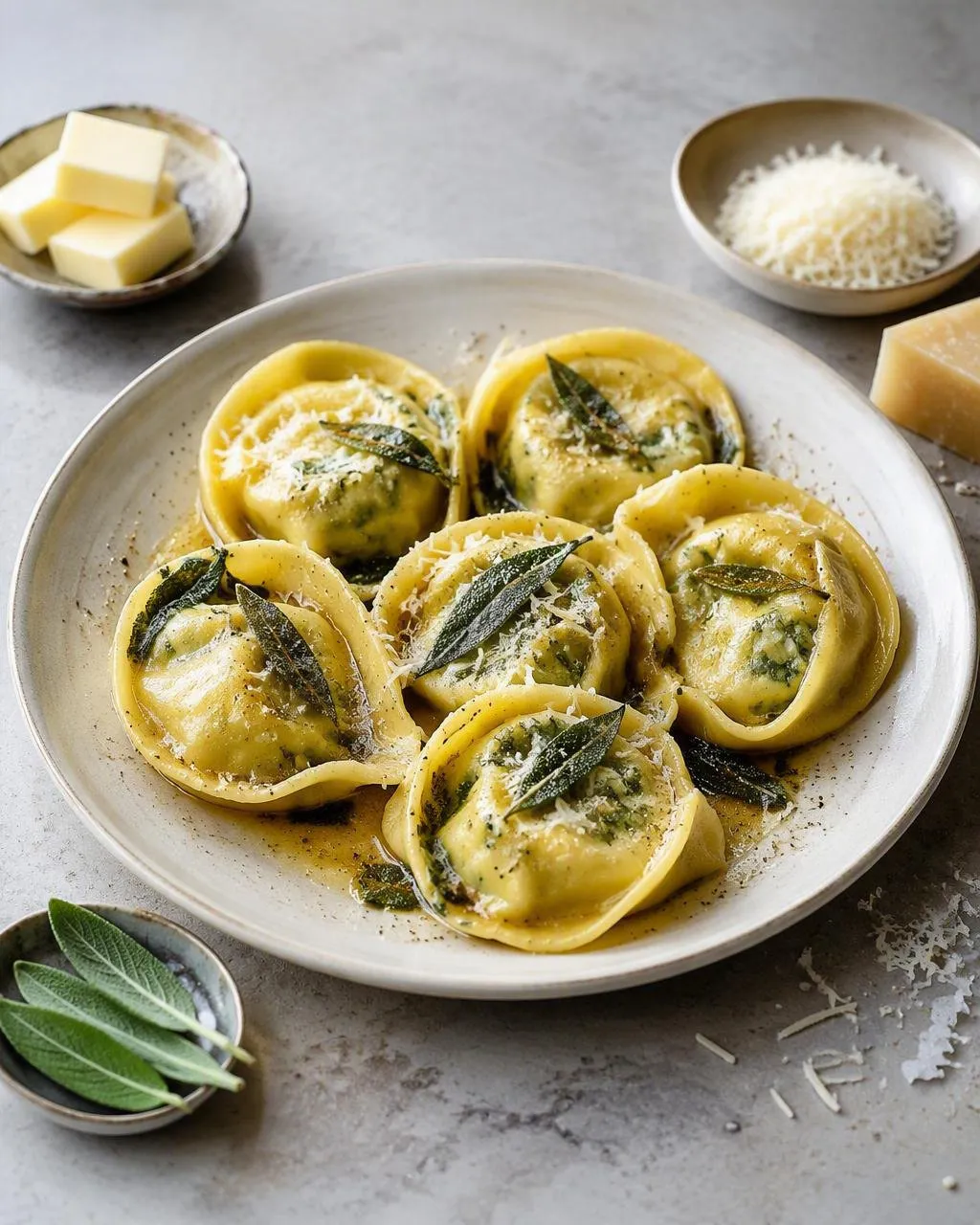 Tortelloni med ricotta i salviasmör