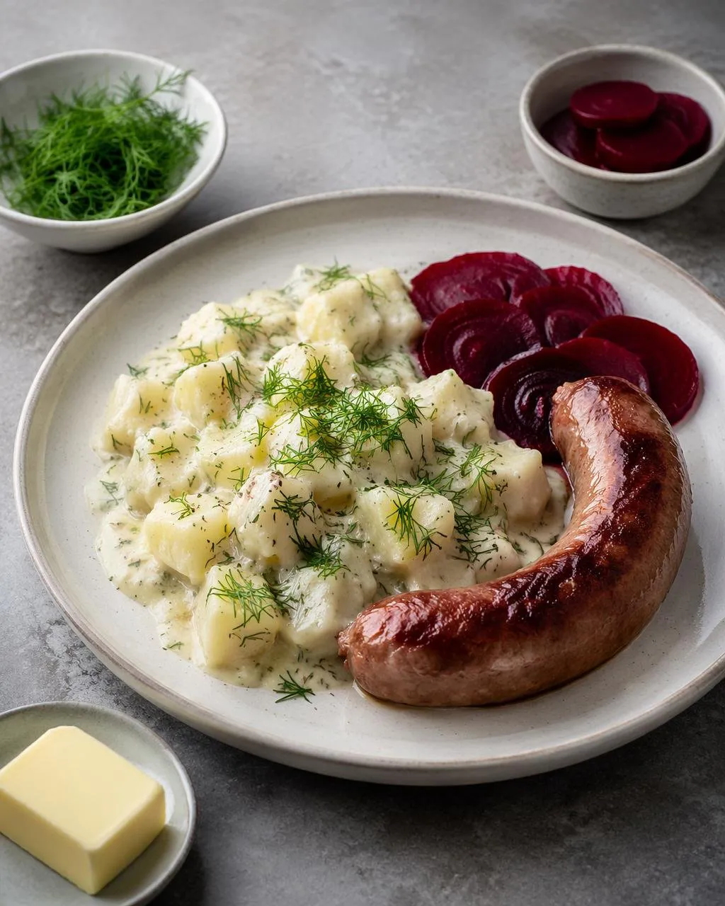 Isterband med stuvad potatis