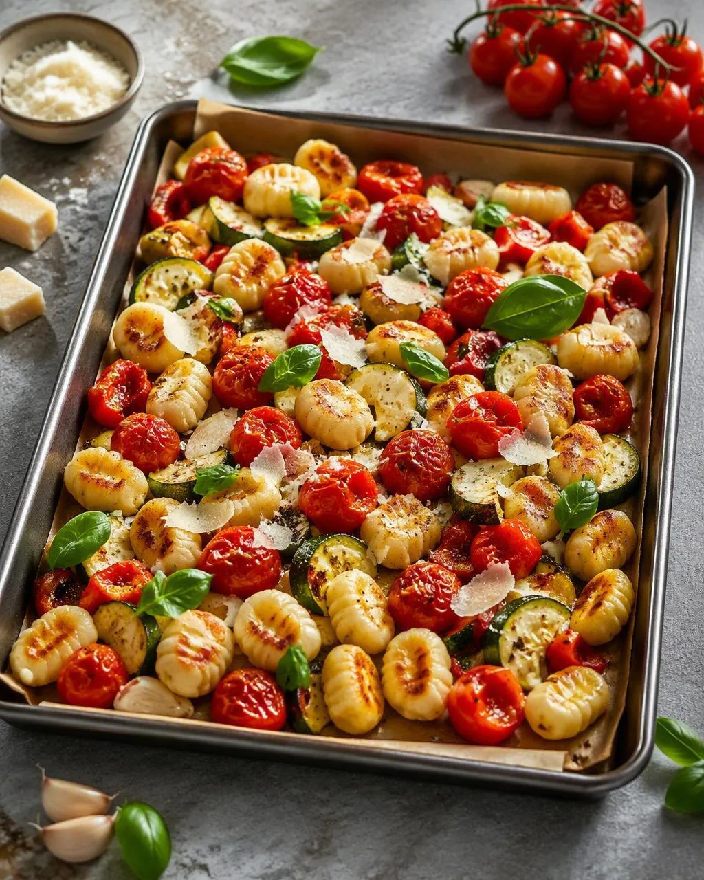 Rostad gnocchi i plåt