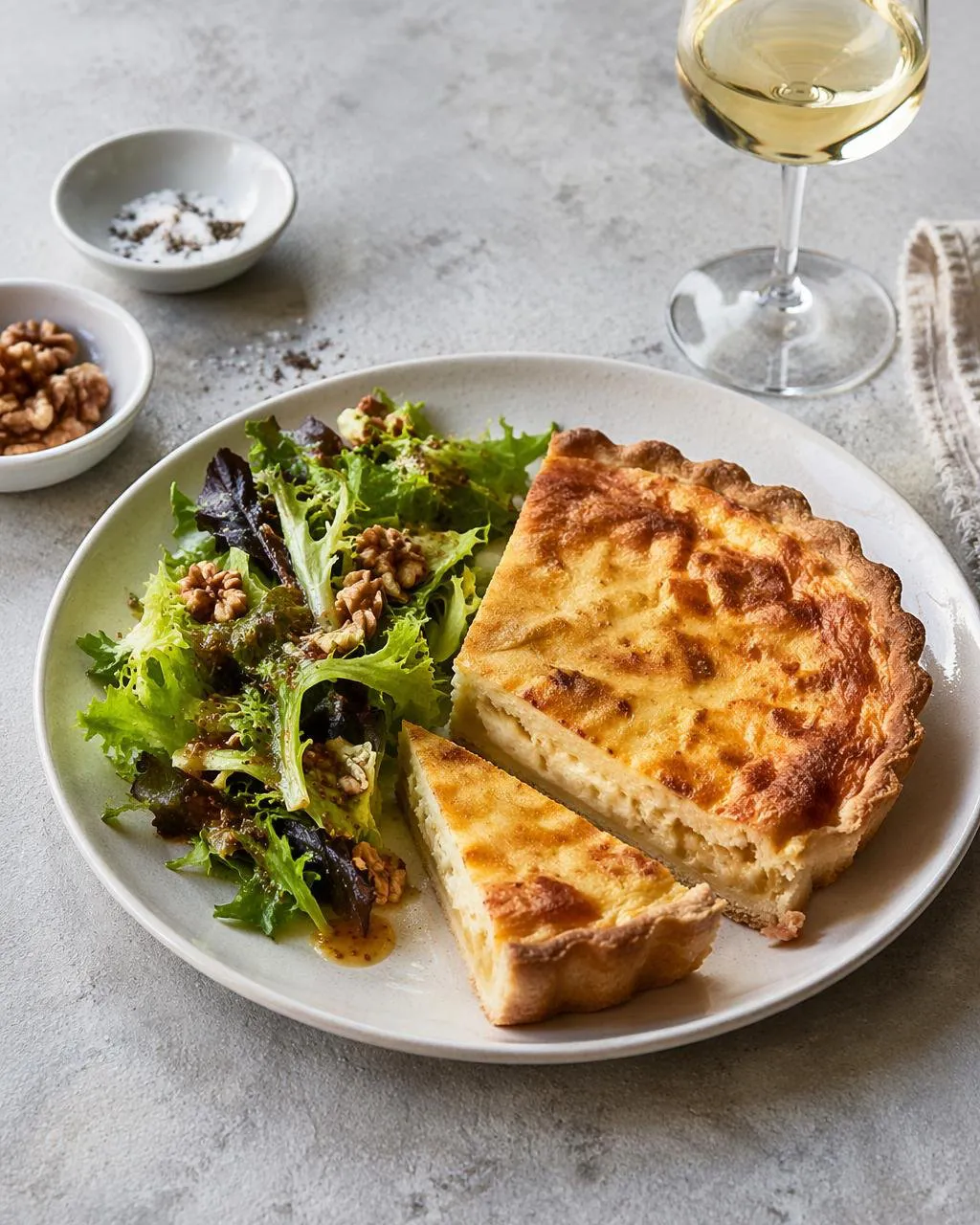 Quiche med gruyère och crème fraîche