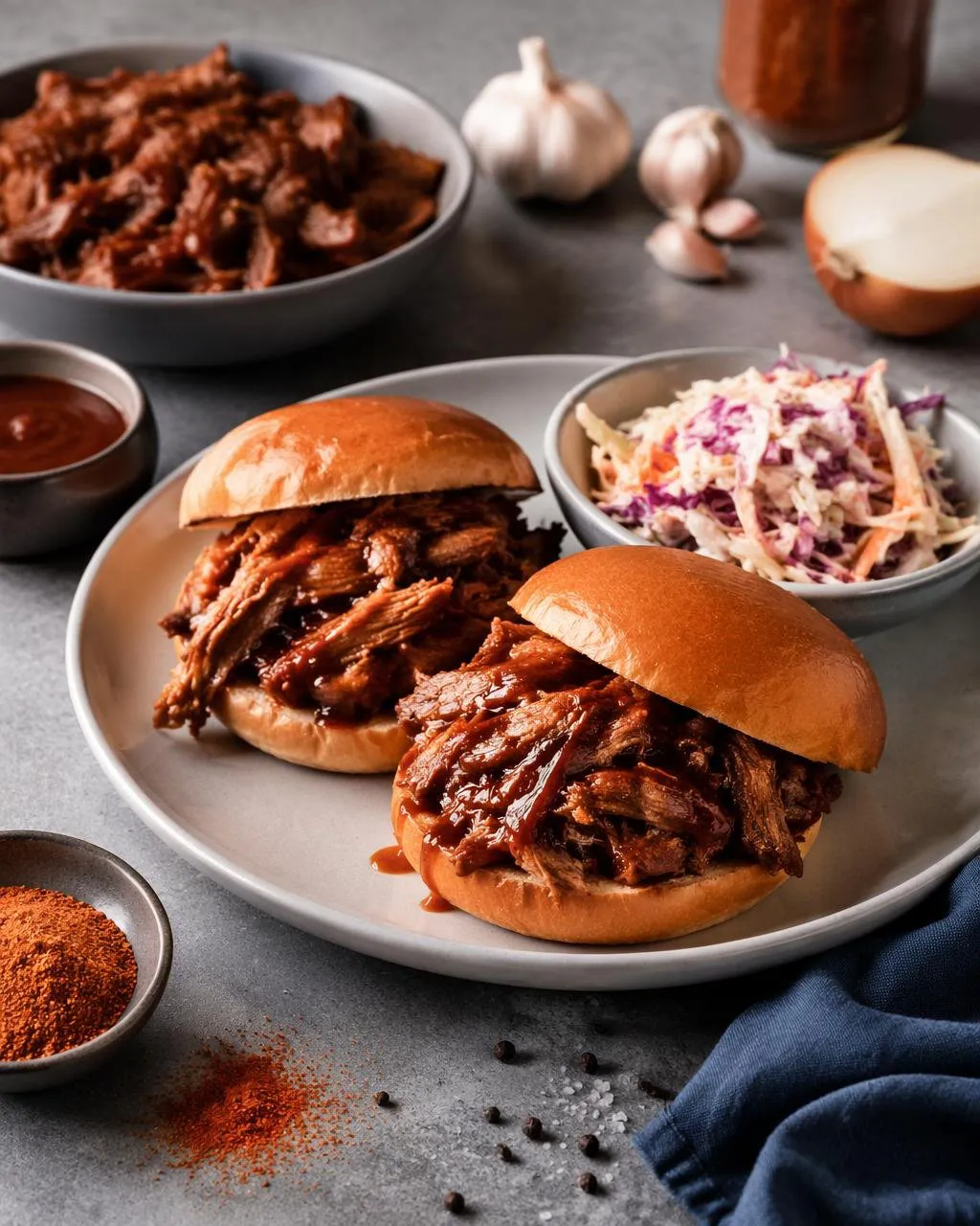 Ugnsbakad pulled pork med BBQ