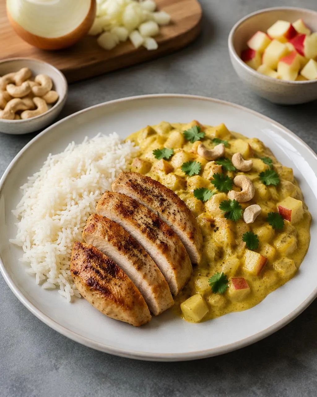 Kyckling med ris och curryröra