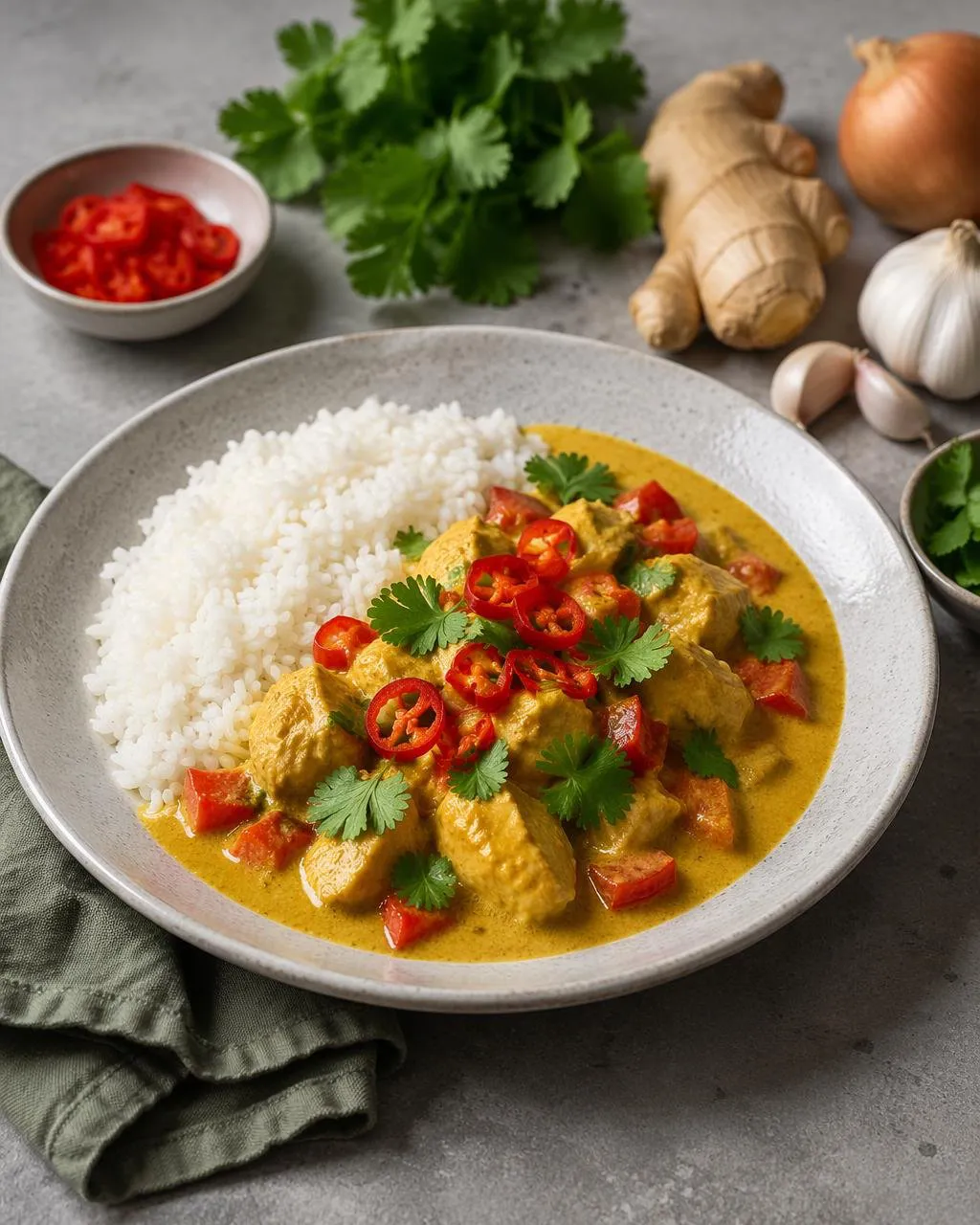 Currykyckling med kokosmjölk