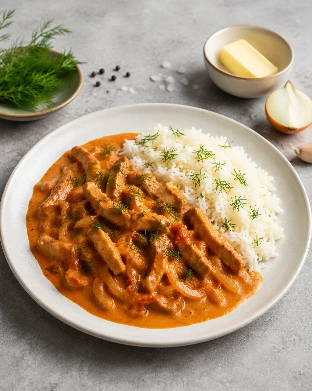 Fläskfilé stroganoff