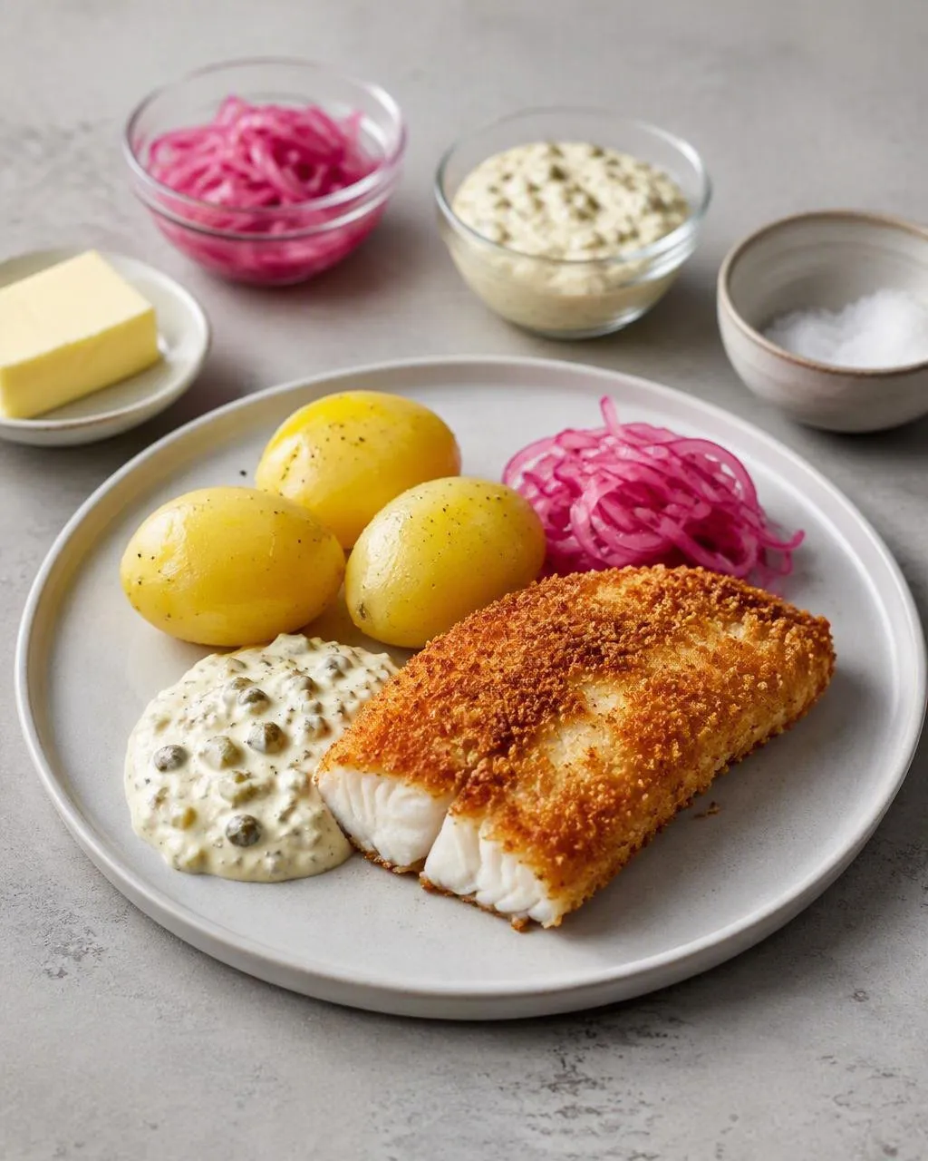 Pankopanerad torsk med remoulad