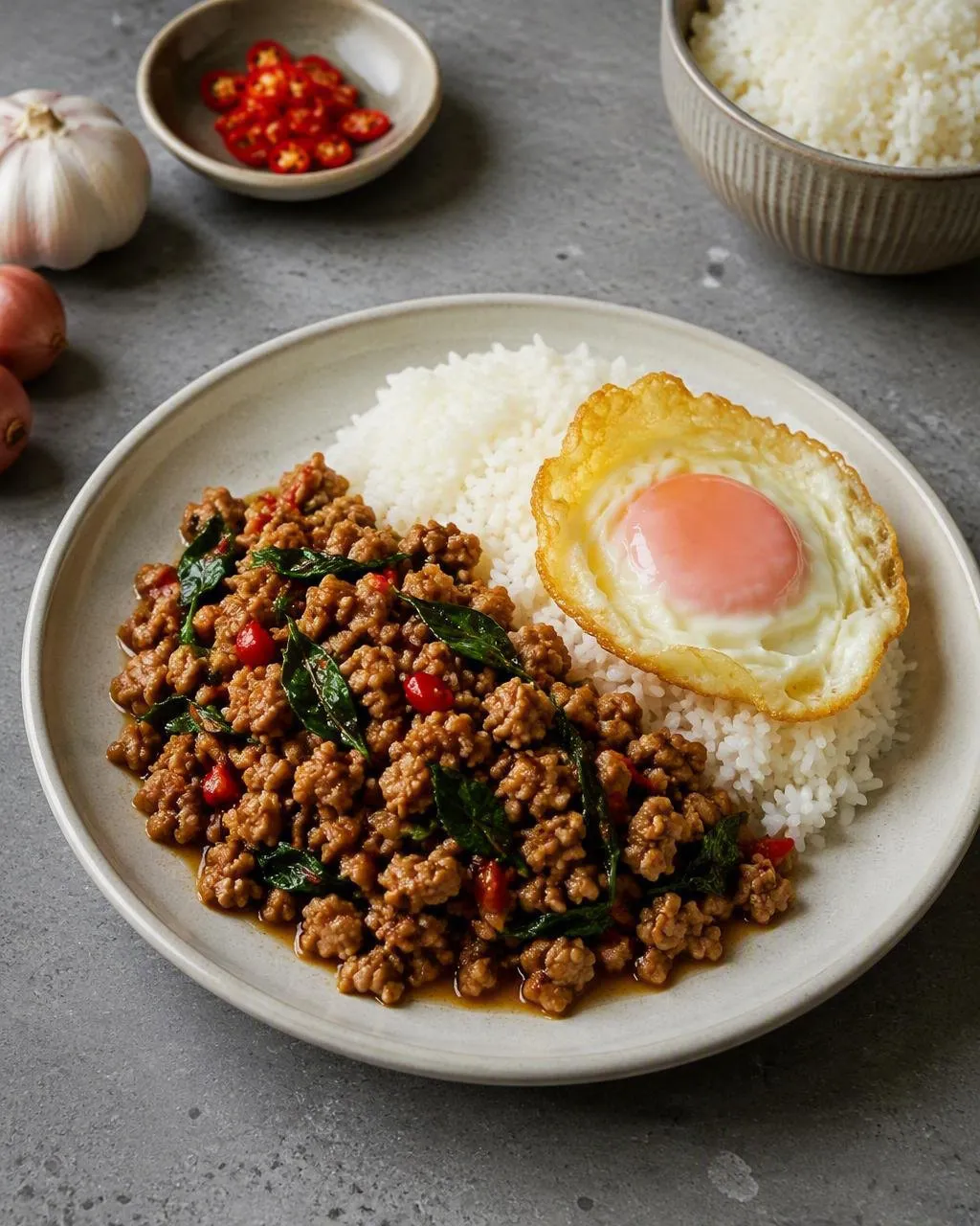 Pad krapow med kycklingfärs