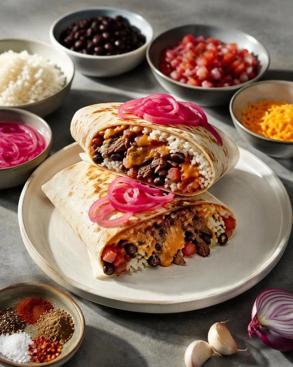 Burrito med strimlad biff