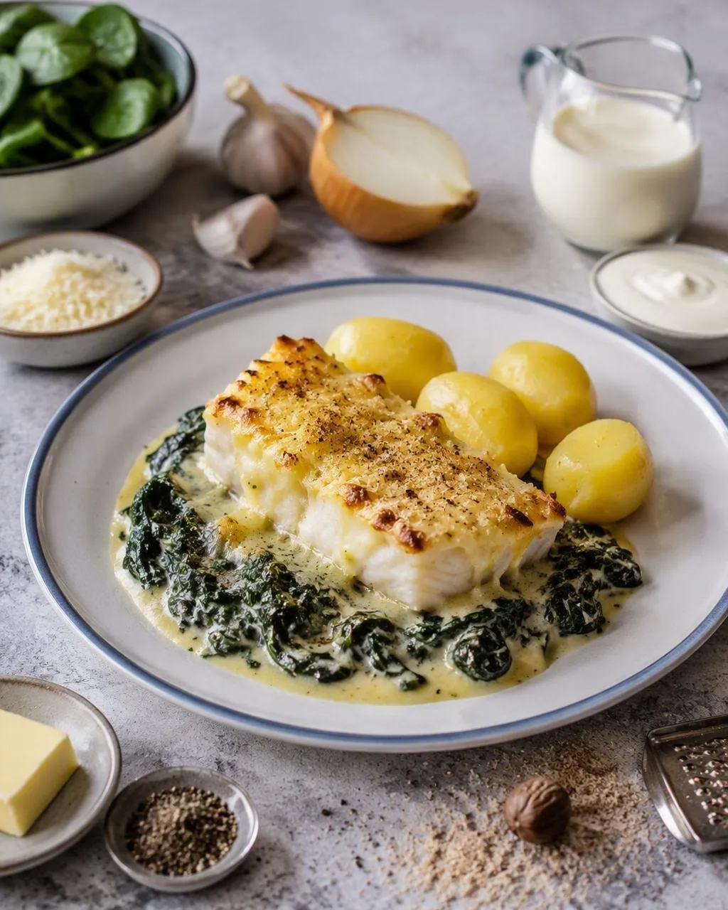 Torskrygg florentine