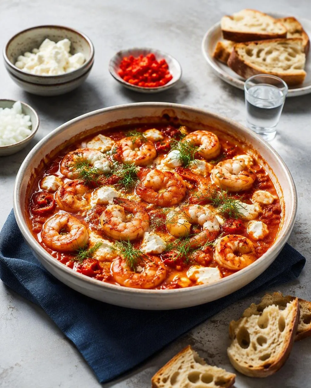 Garides saganaki