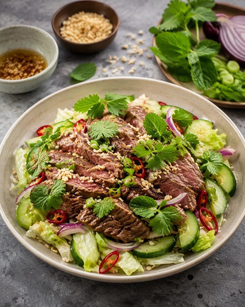 Thailändsk biffsallad