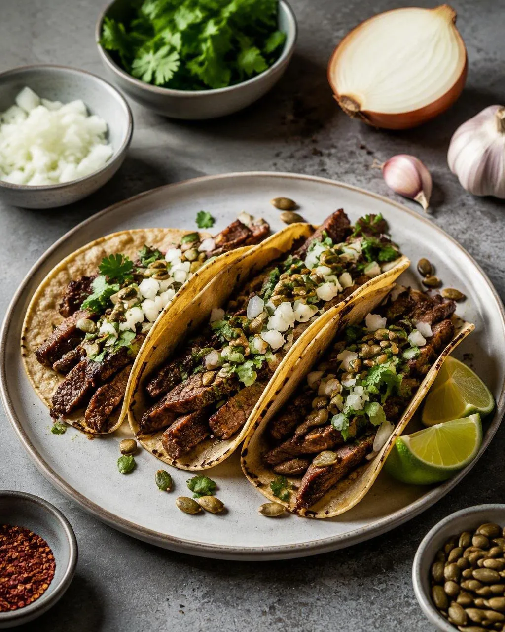 Carne asada-tacos