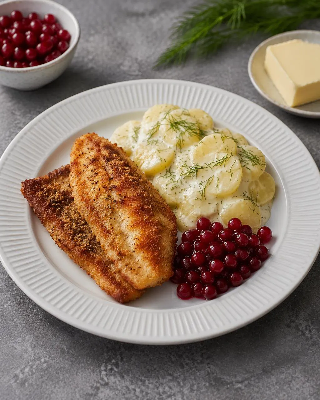 Stekt strömming med dillstuvad potatis