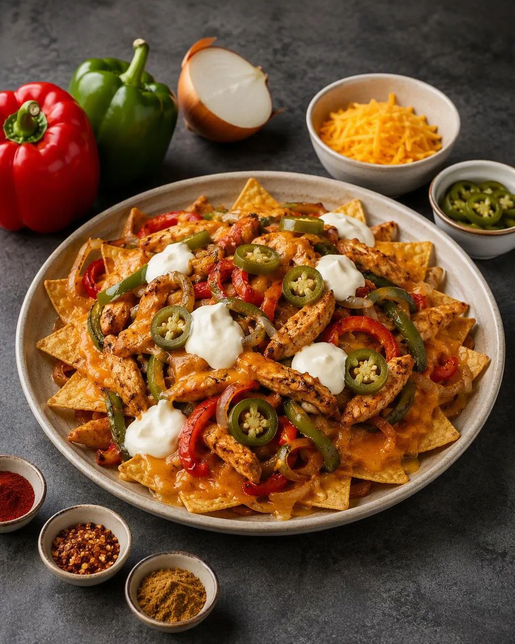 Fajitanachos med kyckling
